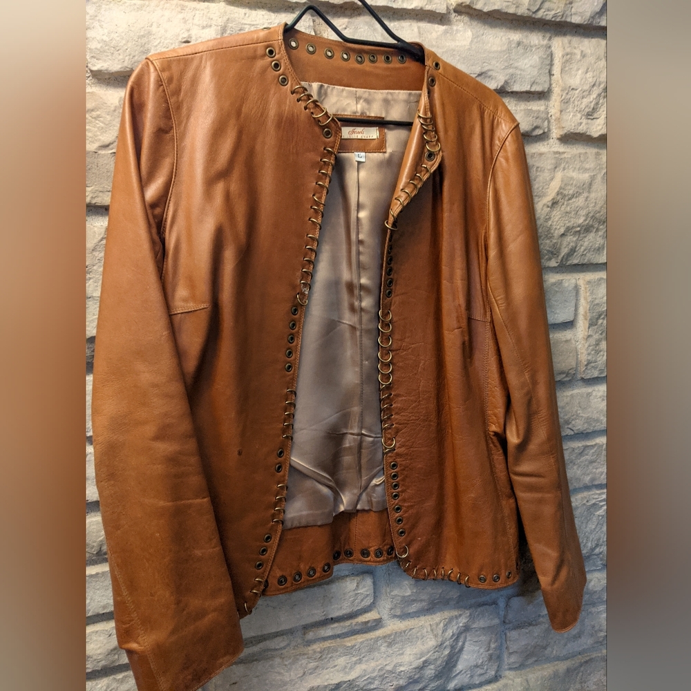 Designer genuine leather jacket